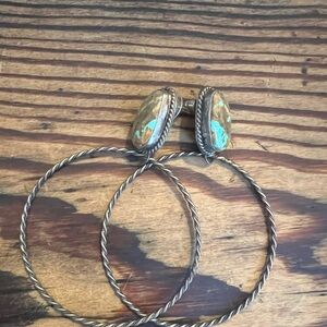 Turquoise hoop earrings